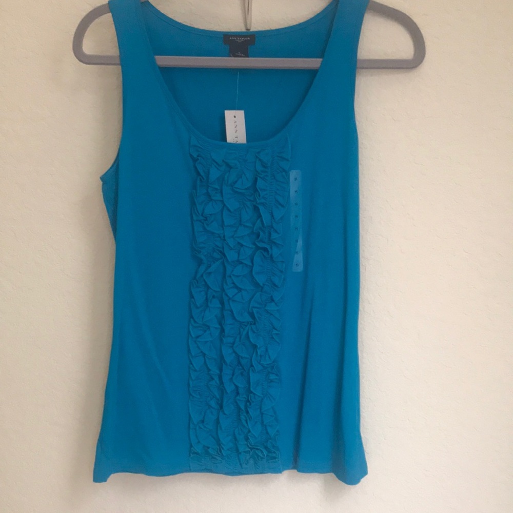 Ann Taylor Ruffles Sleeveless Shirt NWT Small